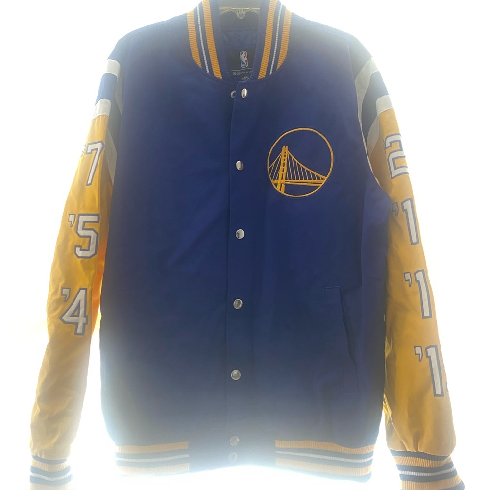 RARE Golden State Warriors Blue and Yellow NBA Jacket - Excellent for fans!